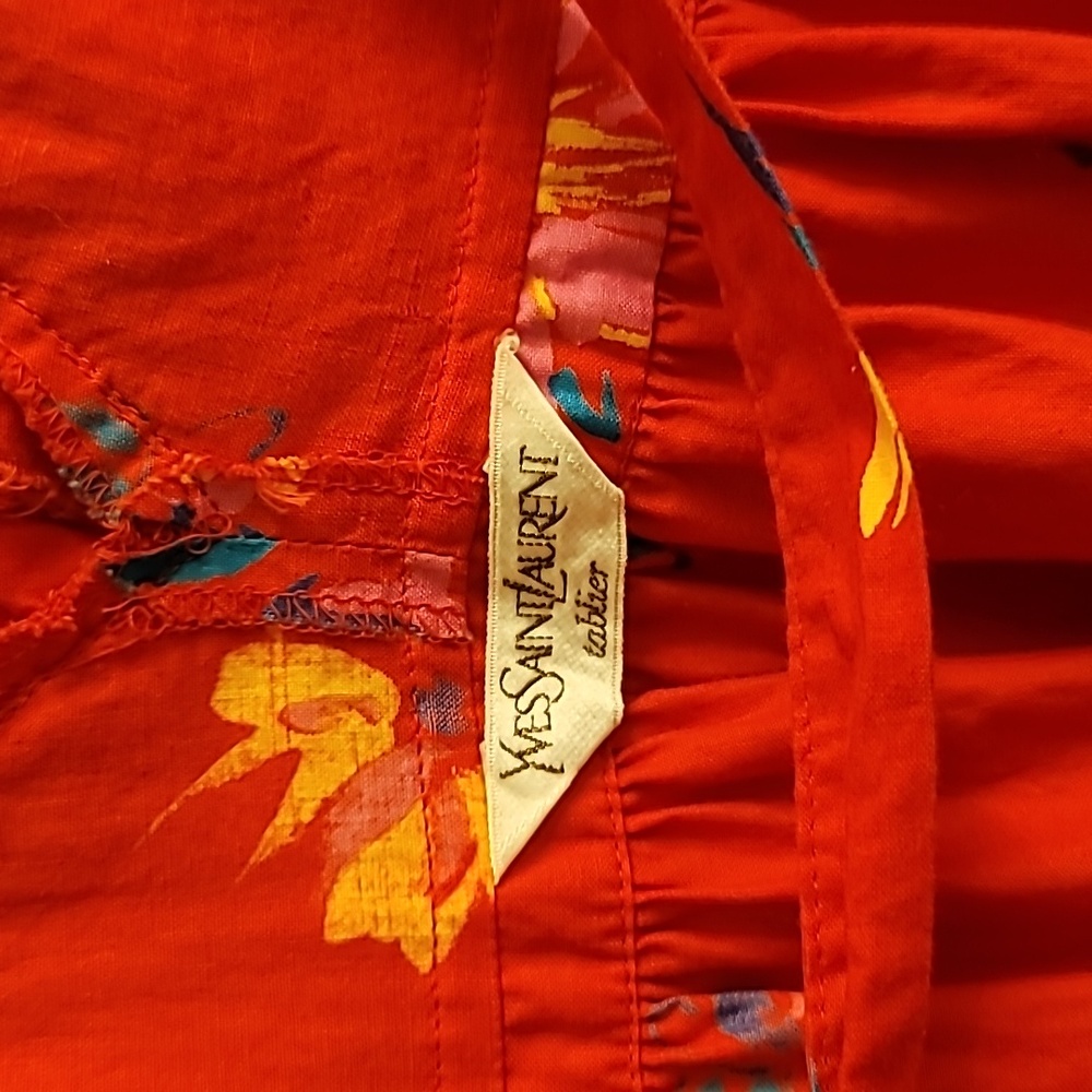 Yves Saint Laurent Floral Red Apron - image 3